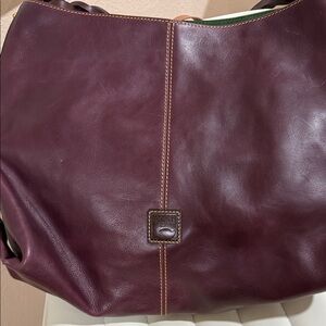 Dooney & Bourke Florentine Leather Shoulder Bag Plum Color
